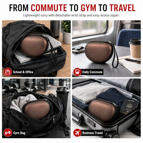 COMECASE Case for Beats Solo 4/Studio Pro Headphones with Mesh Pocket | Water-Resistant Hard Shell, Mesh Pocket for Cables, Travel Storage, Fits Solo 2/3, Solo Pro and Studio3, Brownish, Bag Only - color: Brownish