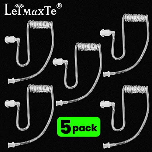 Acoustic Tube Earpiece Coil Tubes Replacement for Two Way Radio Headsets FBI Style Motorola Kenwood Walkie Talkie Earpieces with 2X Radio Earbuds (5 PCS) - size: 5 PCS