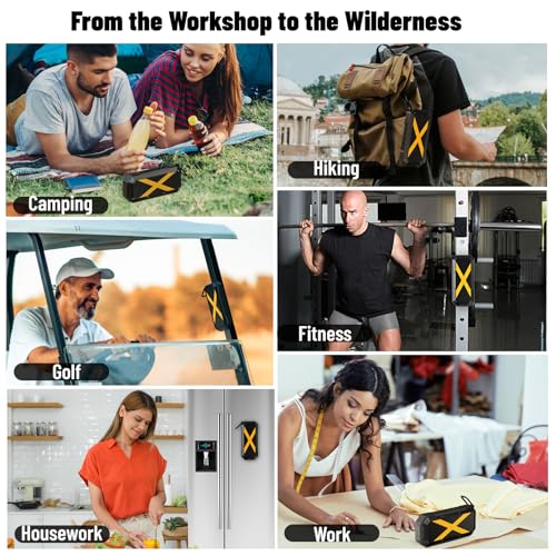 Magnetic Golf Cart Bluetooth Speaker, Portable Jobsite Speakers, Black | Hands-Free Calls, 30H Battery Stereo Sound, IPX6 Waterproof, TWS, for Golfing, Camping, Outdoor - color: Black