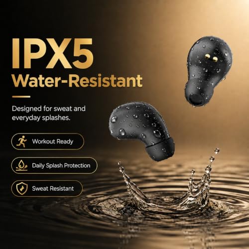 Ultra-Smallest Invisible Earbuds, Discreet Mini Wireless Headphones, Hidden Bluetooth Buds for Small Ears & Sleeping, Compact Sleep Headphones for Side Sleepers, Long Standby - color: Black
