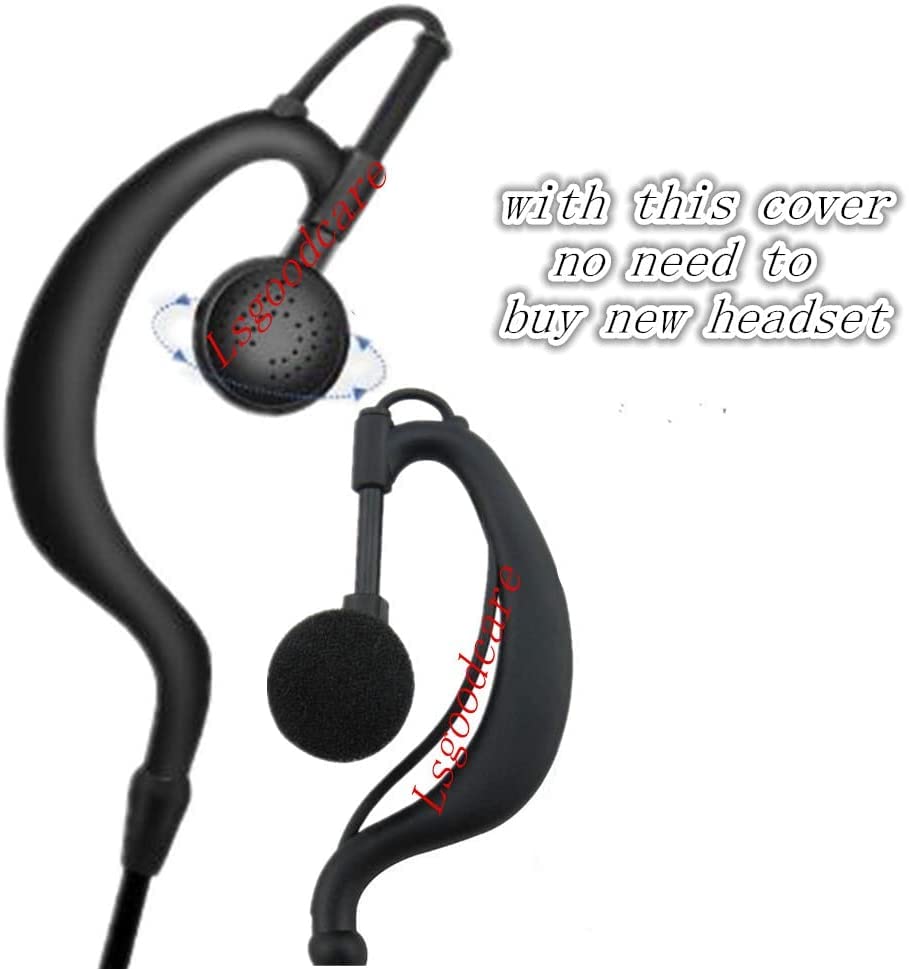 Lsgoodcare 100 Pack Replacement Ear Foam for 18mm Earpiece Headphone Two Way Radio Walkie Talkie Headset - color: black100p