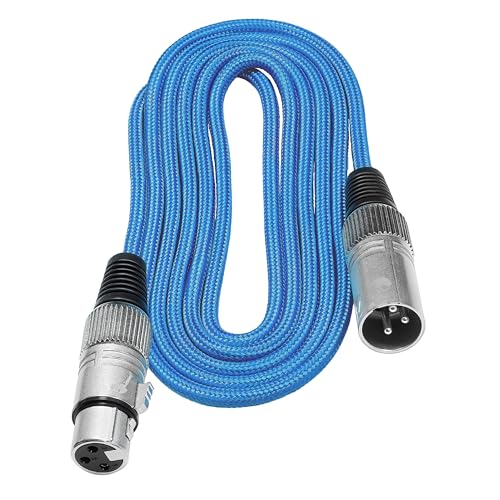 KONDOR BLUE x WhoisMatt | 6 FT XLR Female to XLR Male | Balanced XLR Audio Signal, Ultra-Durable, & Nylon Braided with Reinforced Metal Connectors | Blue - style: XLR Female to XLR Male