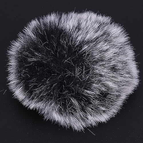 Dioche Outdoor Microphone Windscreen Muff, Microphone Windscreen Black Microphone Furry Cover Windscreen Windshield Muff Fur Furry Windscreen Muff for Wm6/WM8/M1