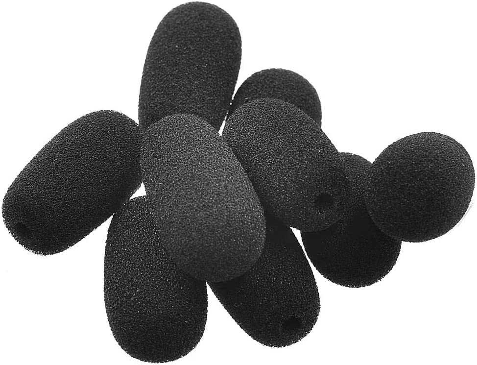 Headset Foam Microphone Windscreens For Blue Parrot B250, B350, B450, B550, C400 Plantronics, Jabra, Lapel, Lavaliers,Telex, Movo, VXI- Lux, Passport, Logitech, 10-Pack (10 Pack) - size: 10 Pack