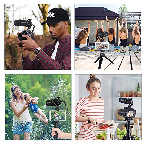 COMICA CVM-V30 LITE B Video Microphone,Super-Cardioid Condenser On-Camera Shotgun Microphone for Canon Nikon Sony Panasonic DSLR Cameras,Mic for iPhone Android(with Windmuff)