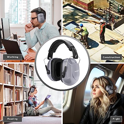ProCase NRR 28dB Noise Reduction Ear Muffs, Foldable Adjustable Noise Cancelling Headphones - color: 1 - Grey
