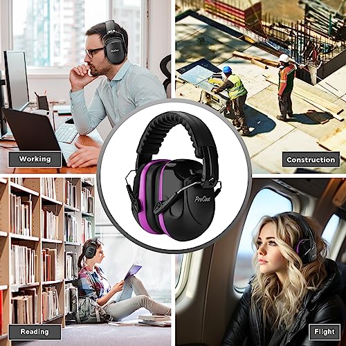 ProCase NRR 28dB Noise Reduction Ear Muffs, Foldable Adjustable Noise Cancelling Headphones - color: 1 - Purple