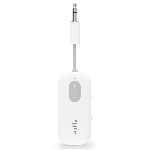 Twelve South AirFly SE, Bluetooth Wireless Audio Transmitter Adapter, White | Bluetooth Adapter for AirPods/Headphones, 20+ Hr Battery, Works with 3.5mm aux Jacks on Airplanes, TVs, Gym Equipment, Travel - color: White, style: AirFly SE