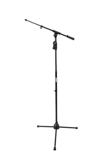 Shure by Gator Deluxe Tripod Mic Stand with Telescoping Boom and Pistol Grip One-Handed Clutch; (SH-TRIPODSTANDTBMDX) - style: Deluxe Clutch + Boom