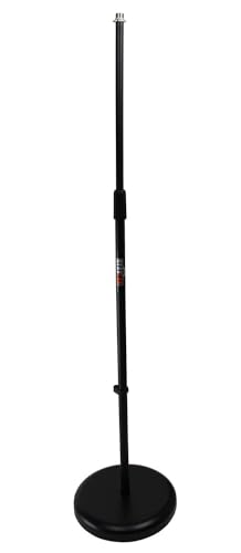 Gearlux Round Base Microphone Stand with Adjustable Height up to 59 Inches - color: 1-Pack, size: Circular Base