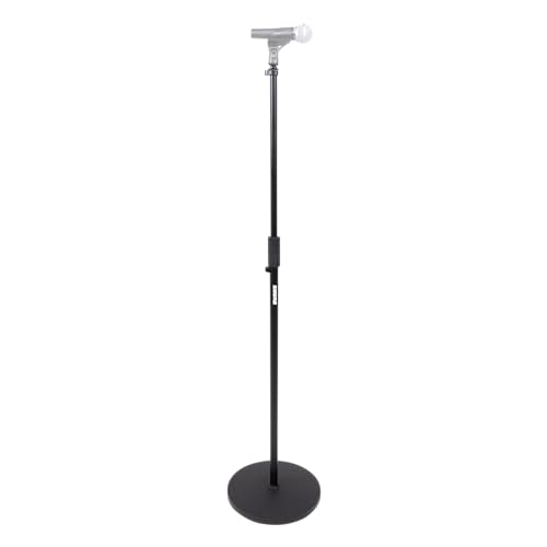 Shure by Gator Round Base Mic Stand with Standard Height-Adjustable Twist Clutch and 10" Base; (SH-RBMICSTAND10) - style: 10" Weighted Base