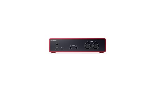 Focusrite Scarlett 2i2 4th Gen USB Audio Interface for Recording, Songwriting, Streaming and Podcasting — High-Fidelity, Studio Quality Recording, and All the Software You Need to Record | 2 Mic Preamps, 2 Hi-Z Instrument Inputs, 24-Bit/192kHz, 120dB Dyna
