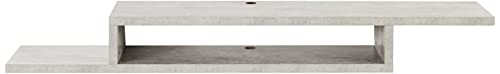 Martin Furniture Asymmetrical Floating Wall Mounted TV Console, 72inch, Stone Gray, 72" - color: Stone Gray, size: 72"