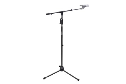 Shure by Gator Deluxe Tripod Mic Stand with Telescoping Boom and Pistol Grip One-Handed Clutch; (SH-TRIPODSTANDTBMDX) - style: Deluxe Clutch + Boom