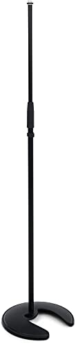 K&M König & Meyer 26045.500.55 Stackable Microphone Stand | Flat Round Notched Stable Base | Adjustable Height Clutch | Stack Up To 5 Stands | Space-Saving Storage | Pro Grade | German Made | Black - style: Mic Stand