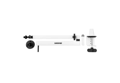 Premium Low-Profile Desktop Mic Boom Stand - Fully Adjustable for Podcast, Streaming, and Home Office Setups, White (SH-BROADCAST2-W)