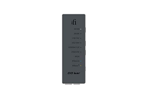 iFi GO bar - Portable DAC/Headphone Amp Featuring - Hi-Res PCM 384kHz/DSD256 - Analogue XBass+ and XSpace Processing