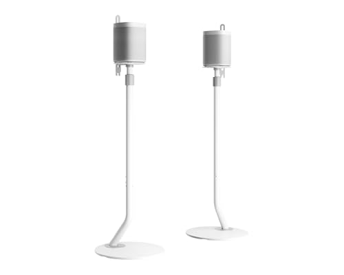 FITUEYES Universal Speaker Stand Pair, with Height Adjustable, White,1 Pair - color: White