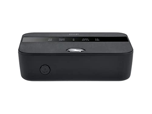 Monoprice Bluetooth 5 Long Range Transmitter and Receiver - with AptX HD and AptX Low Latency, SBC, AAC, Up to 32 Feet (10 Meters) Toslink/Optical, 3.5mm Aux, Up to 25 Hours of Audio Playback