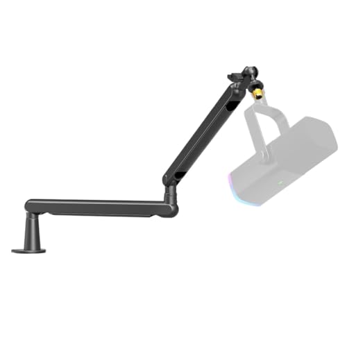 Compatible for FIFINE AM8 BM88 K688 Mic Arm Stand | Low profile design, cable management, fits AM8 BM88 K688, desk mount, sturdy metal(Black) - color: Black