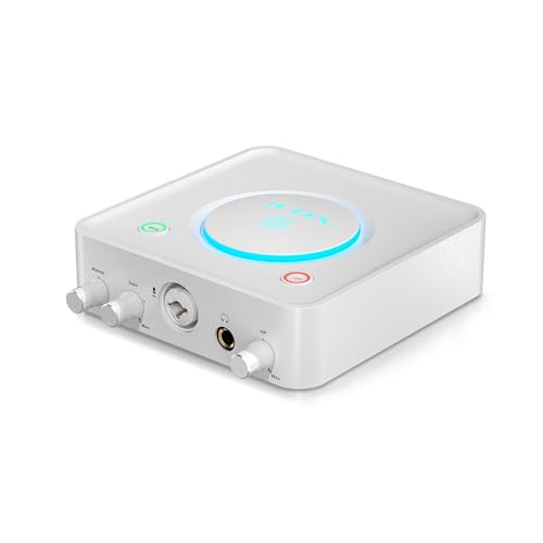 iCON USoloLive 24Bit/192kHz USB Audio Interface with Low Latency ASIO | 24Bit/192kHz USB Audio Interface, Low Latency ASIO Driver, 48V Phantom Power, ProDriver4 Software for Podcast & Gaming. - color: White