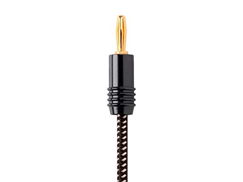 Monoprice Premium Braided Speaker Wire 14AWG - With Gold Plated Banana Plug Connectors - Affinity Series, 1 Pack, 15 Feet Black - size: 15 Feet, style: 1 Pack