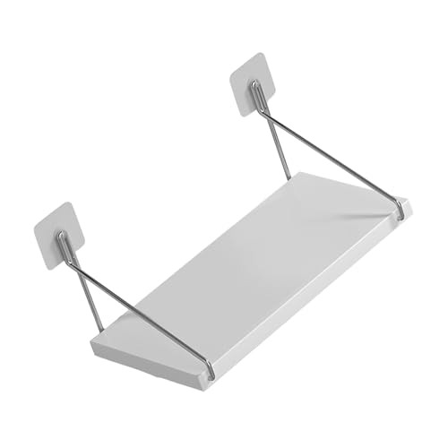 HERCHR Small Floating Shelves, Speaker Shelves Cable Box Shelf Projector Shelf Router Shelf Wall Hanging Shelf Floating Entertainment Center Shelves for Home(White)
