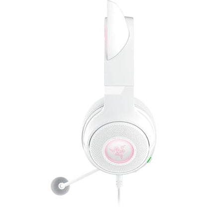 Razer Kraken Kitty V2 USB Wired Headset, Chroma RGB Kitty Ears, White | Stream Reactive Lighting, HyperClear Cardioid Mic, 40 mm Drivers, 7.1 Surround Sound, Comfortable Ear Cushions - color: White