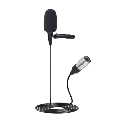 Lavalier Microphone, Cardioid Condenser Clip On Microphone, Lapel Microphone Compatible with Audio Technica Microphone Wireless System, Hirose 4 Pin Plug, Ideal for Lectures, Theater, Actors - size: Hirose 4 Pin Plug