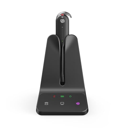 Yealink WH63 E2 Wireless DECT Headset, Single Ear Office Headset for Work | Teams Certified,Convertible 3 Wearing Styles,Connects to Desk Phone & Computer, Noise Canceling Mic, 607Ft Wireless Range - color: Teams