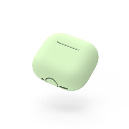 Thin Silicone Cover Effect Design Earbud Case Smooth Charging Silicone Protector for Earbuds Snug Case with Design - color: Dark Green