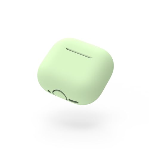 Thin Silicone Cover Effect Design Earbud Case Smooth Charging Silicone Protector for Earbuds Snug Case with Design - color: Light green