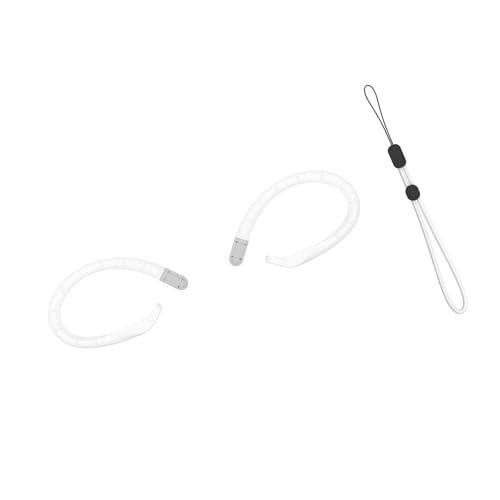 1Pair Silicone Ear Hooks for Buds/Buds 4 Earphone Ear Hook Secures Fit & Antislip Design for Sports and Travel - color: White