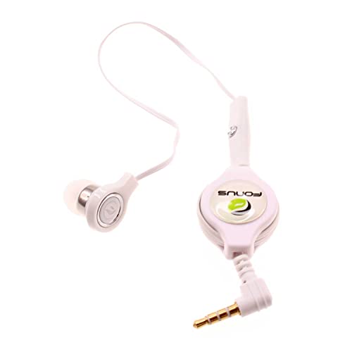 Headphone Retractable Mono Earphone Compatible with Samsung Galaxy A23,A14,A13,A03s - 3.5mm w Mic Headset Handsfree Earbud