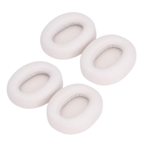 Replacement Earpads, Headphone Ear Cushions, Noise Isolating Memory Foam Soft Protein Leather Headset Ear Pads, 2 Pairs, (White) - color: White