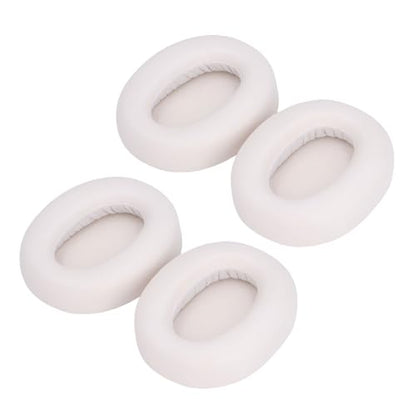 Replacement Earpads, Headphone Ear Cushions, Noise Isolating Memory Foam Soft Protein Leather Headset Ear Pads, 2 Pairs, (White) - color: White