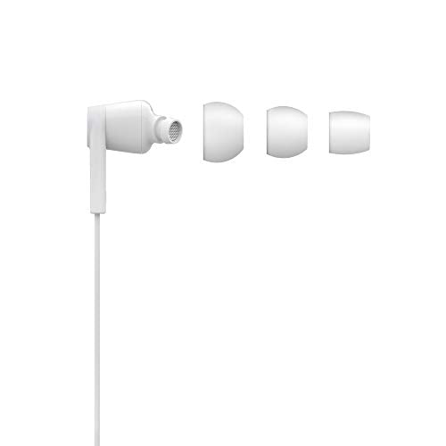 Belkin Wired Earbuds with Lightning Connector, Built-in Mic | In-ear headphones, tangle-free cable, inline remote, volume and track controls, water resistant, iPhone, iPad - color: White, size: One Size, style: LTG