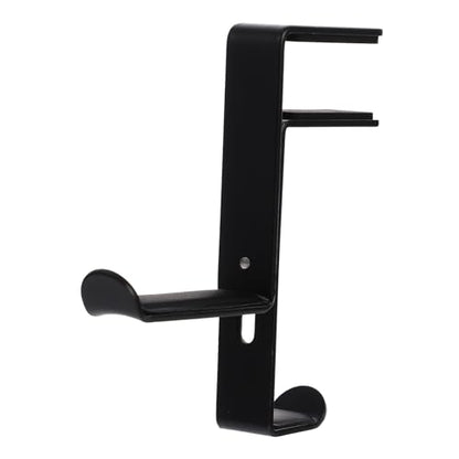 POPETPOP Metal Headphone Stand Hanger Desk Clamp Holder for Headset Anti-Scratch Mat - color: Black