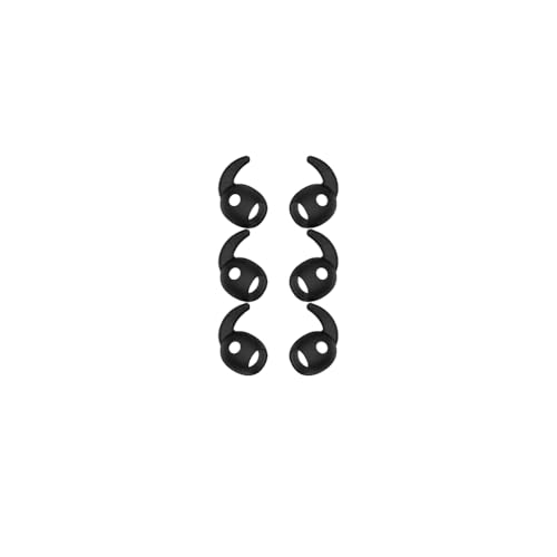 Replacement Silicone Eartips Earbuds Tips Set for Galaxy Buds 3 FE (2025) Earphones Anti-Slip Ear Hooks Wingtip Replacement Silicone Wings (Black Three-Pair Set) - color: Black three-pair set
