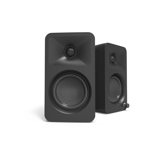 Kanto ORA 100W Powered Reference Desktop Speakers with Bluetooth - Black - Pair - color: Black, size: 3" Woofer - 100 Watts