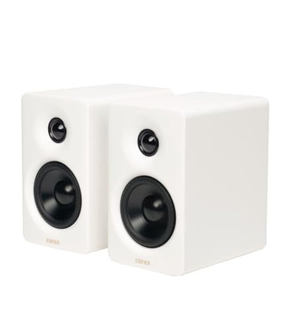 Edifier M60 Multimedia Speaker, 66W RMS Computer Speaker, White | Bluetooth 5.3, Hi-Res Audio with LDAC, 3" Mid Bass & 1" Tweeter, USB-C AUX Inputs, Compact Desktop Speaker - color: White