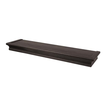 High & Mighty Floating Shelf, 24in x 6in, 1 Pack, Espresso | Beveled design, holds up to 20lb, tool-free drywall mounting for displaying books, plants, photos, and decor - style: Retail Packaging