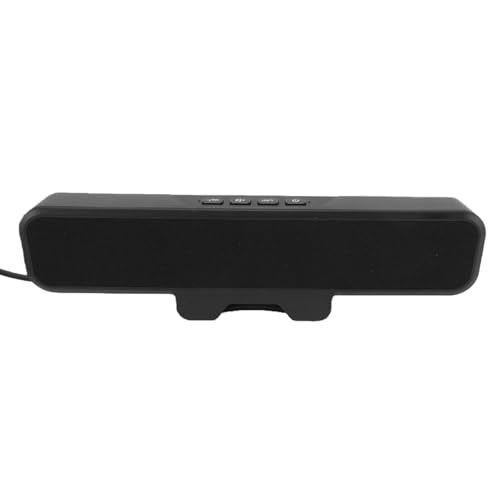 10W On Computer Speakers for Desktop, USB A USB C Wired Stereo Speaker Bar with Volume Control Mute Key, 1.5m Cable Length, Immersive Sound and Space Saving Design
