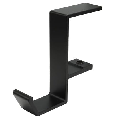 Aluminum Headphone Hanger, Desk Bag Hook Holder Headset Stand Hook Mount - Under Desk Clamp Mount for Gaming, Office & Home Organization(Black)