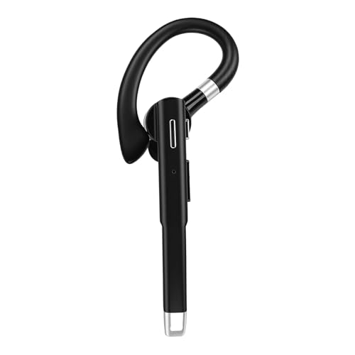 ASHATA Bluetooth Headset, Wireless Bluetooth Single Ear Earpiece with Built in Microphone Noise Canceling, Wireless Earpiece 180H Standby 10H Talk Time for Trucker Driver Business (Headset)