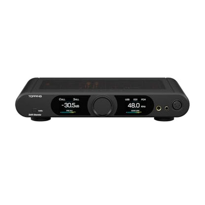 Topping DX9 Discrete Full Balanced DAC Headphone Amplifier Combo, 10000mW x 2 Amp with AK4118 XU-316 DSD512 32Bit/768kHz, 16-Element PSRM Architecture, USB/Bluetooth/2*Opt/2*Coax/AES/IIS Input, Black - color: Black