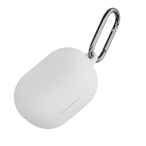 kwmobile Cover for Bose QuietComfort Earbuds Case - Silicone Cover for Earbuds Charging Case - Protective Headphone Holder with Carabiner Clip - White - color: white