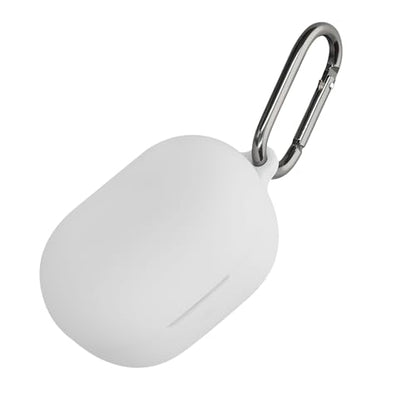 kwmobile Cover for Bose QuietComfort Earbuds Case - Silicone Cover for Earbuds Charging Case - Protective Headphone Holder with Carabiner Clip - White - color: white