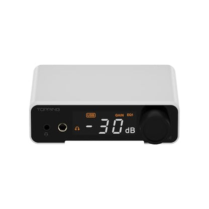 Fanmusic Topping DX1 II DAC&Headphone Amplifier ES9039Q2M DAC Chip with Optical Output/Input Preamp Mode Balance Line Out Fully Balanced Headphone Amp (White) - color: White