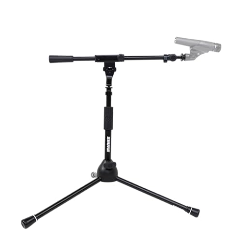 Shure by Gator Low-Profile Tripod Mic Stand with Adjustable Height and Telescoping Boom; (SH-TRIPODSTANDLP) - style: Low Profile + Boom